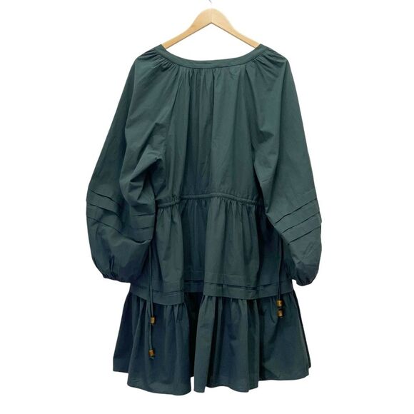 NWT Madewell Cotton Poplin Wrap Mini Dress Dark Palm Green Women’s Size XL NEW - Picture 5 of 14